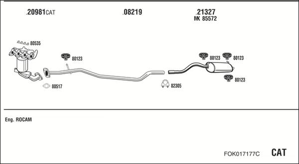 Walker FOK017177C - Система выпуска ОГ abcparts.ee