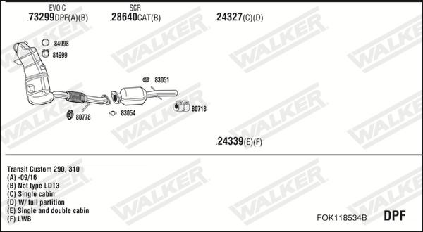 Walker FOK118534B - Система выпуска ОГ abcparts.ee