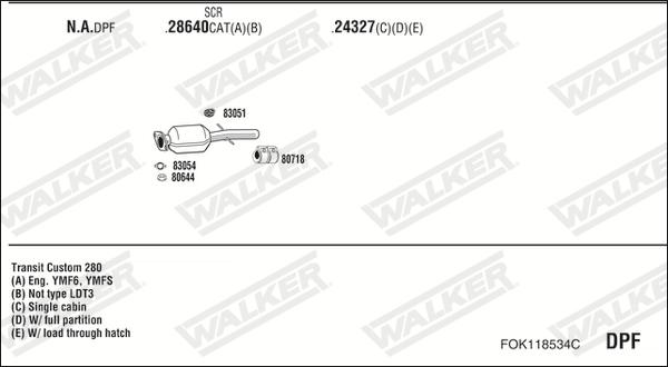 Walker FOK118534C - Система выпуска ОГ abcparts.ee