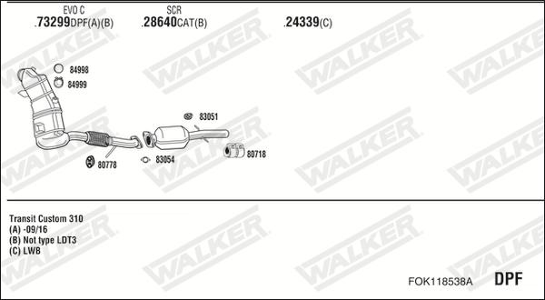 Walker FOK118538A - Система выпуска ОГ abcparts.ee