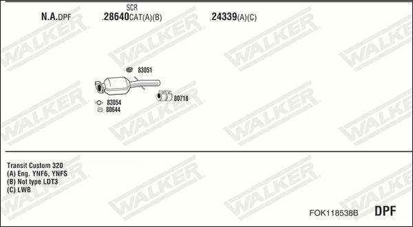 Walker FOK118538B - Система выпуска ОГ abcparts.ee