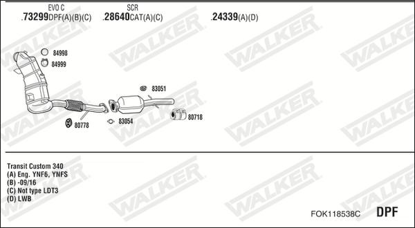 Walker FOK118538C - Система выпуска ОГ abcparts.ee