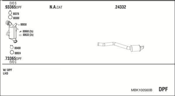 Walker MBK100560B - Система выпуска ОГ abcparts.ee