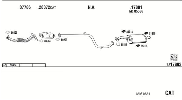 Walker MI61531 - Система выпуска ОГ abcparts.ee