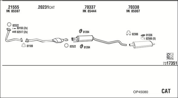 Walker OP45080 - Система выпуска ОГ abcparts.ee