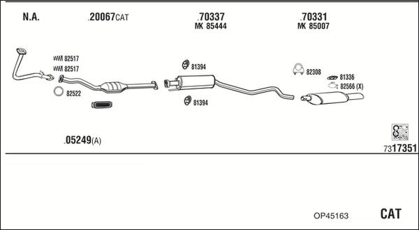 Walker OP45163 - Система выпуска ОГ abcparts.ee