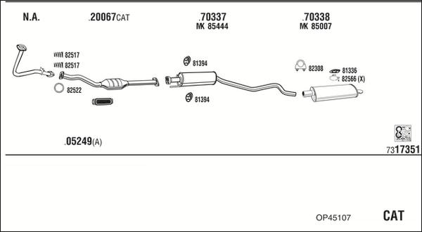 Walker OP45107 - Система выпуска ОГ abcparts.ee