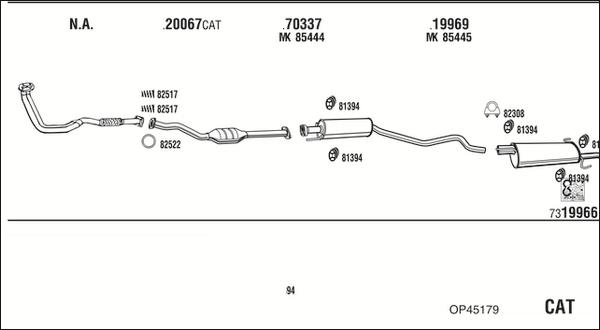 Walker OP45179 - Система выпуска ОГ abcparts.ee