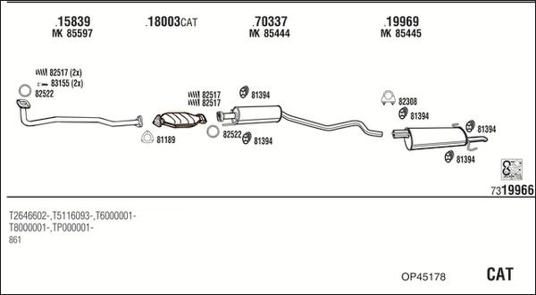 Walker OP45178 - Система выпуска ОГ abcparts.ee