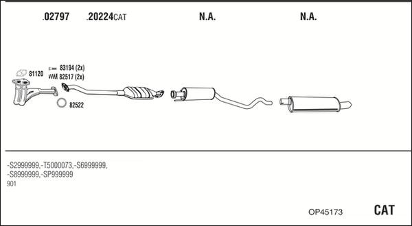 Walker OP45173 - Система выпуска ОГ abcparts.ee