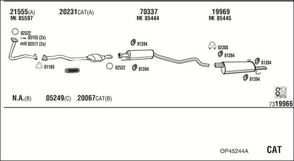 Walker OP45244A - Система выпуска ОГ abcparts.ee