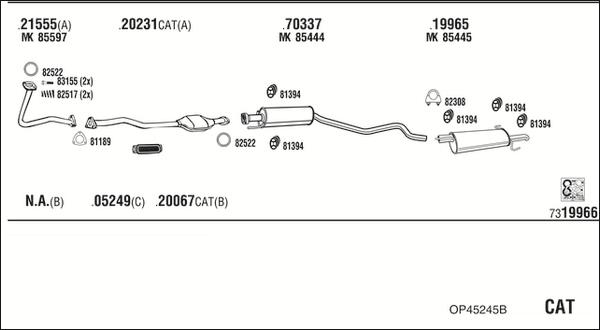 Walker OP45245B - Система выпуска ОГ abcparts.ee
