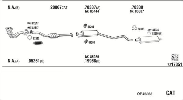 Walker OP45263 - Система выпуска ОГ abcparts.ee