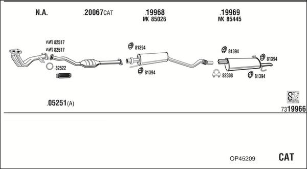 Walker OP45209 - Система выпуска ОГ abcparts.ee