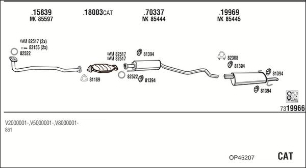 Walker OP45207 - Система выпуска ОГ abcparts.ee