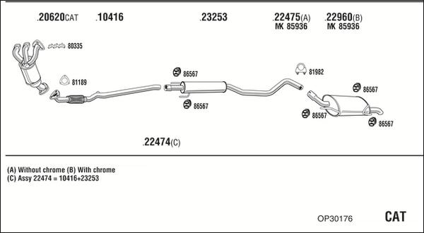 Walker OP30176 - Система выпуска ОГ abcparts.ee