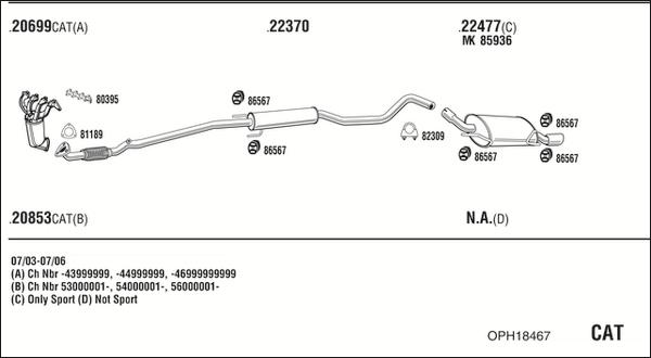 Walker OPH18467 - Система выпуска ОГ abcparts.ee