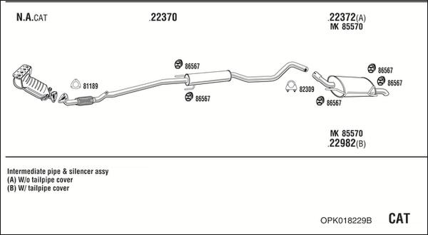 Walker OPK018229B - Система выпуска ОГ abcparts.ee