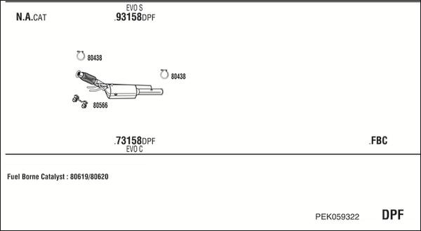 Walker PEK059322 - Система выпуска ОГ abcparts.ee