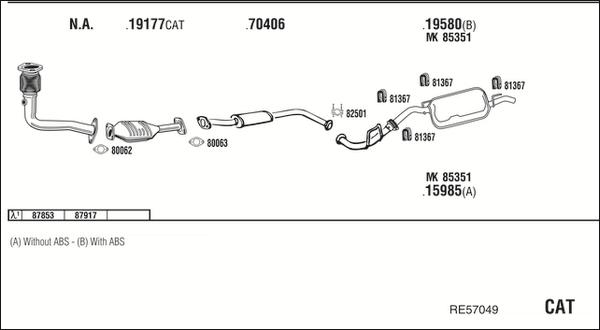 Walker RE57049 - Система выпуска ОГ abcparts.ee