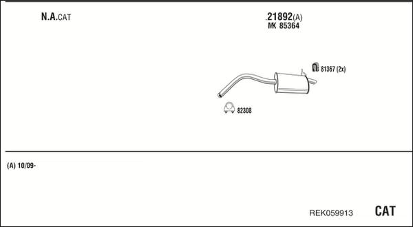 Walker REK059913 - Система выпуска ОГ abcparts.ee