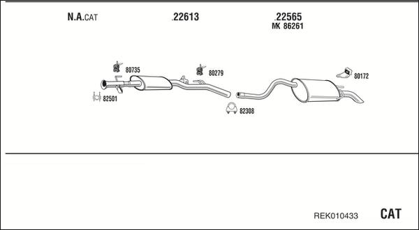 Walker REK010433 - Система выпуска ОГ abcparts.ee