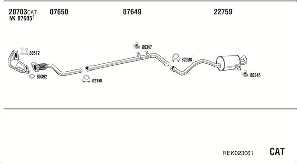 Walker REK023061 - Система выпуска ОГ abcparts.ee