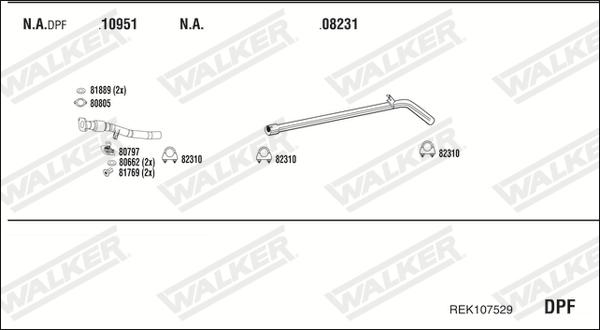 Walker REK107529 - Система выпуска ОГ abcparts.ee