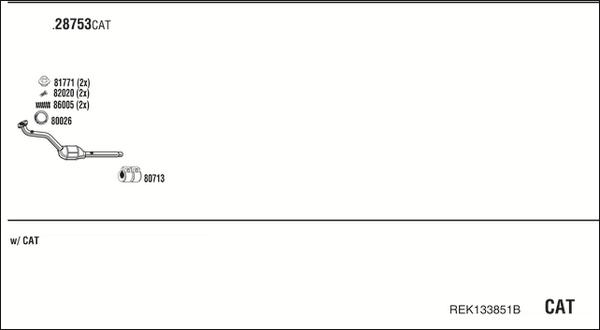 Walker REK133851B - Система выпуска ОГ abcparts.ee