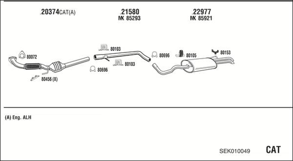 Walker SEK010049 - Система выпуска ОГ abcparts.ee