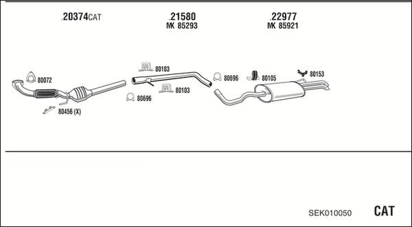 Walker SEK010050 - Система выпуска ОГ abcparts.ee