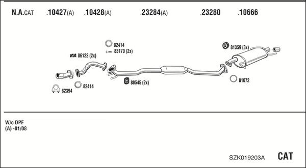 Walker SZK019203A - Система выпуска ОГ abcparts.ee