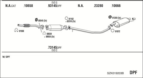 Walker SZK019203B - Система выпуска ОГ abcparts.ee