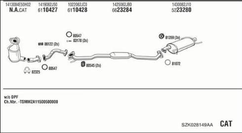 Walker SZK028149AA - Система выпуска ОГ abcparts.ee