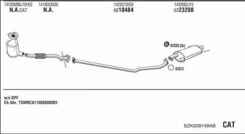 Walker SZK028149AB - Система выпуска ОГ abcparts.ee
