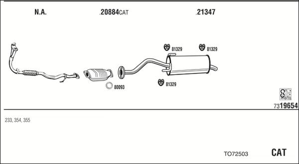 Walker TO72503 - Система выпуска ОГ abcparts.ee