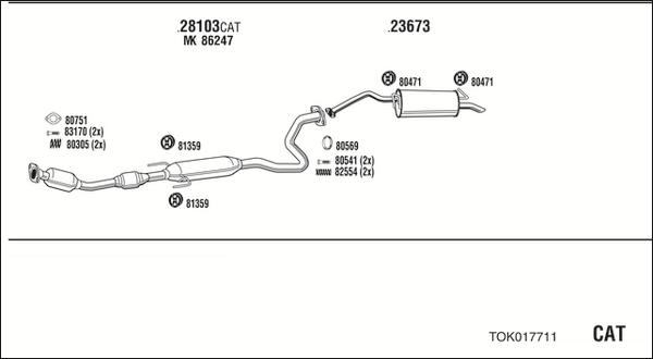 Walker TOK017711 - Система выпуска ОГ abcparts.ee