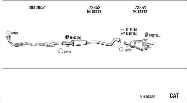 Walker VH45326 - Система выпуска ОГ abcparts.ee