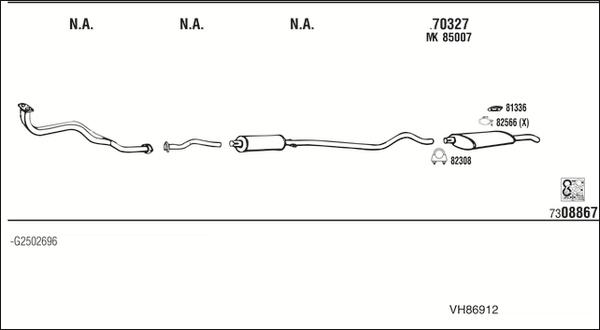 Walker VH86912 - Система выпуска ОГ abcparts.ee