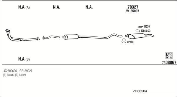Walker VH86504 - Система выпуска ОГ abcparts.ee