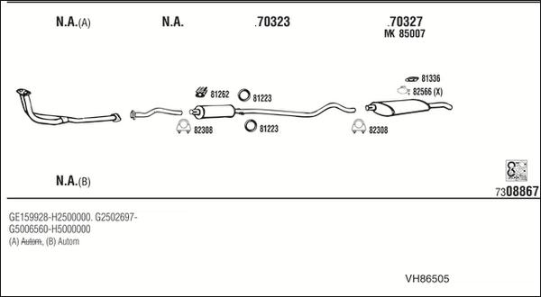 Walker VH86505 - Система выпуска ОГ abcparts.ee