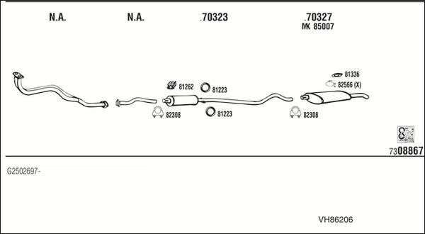 Walker VH86206 - Система выпуска ОГ abcparts.ee