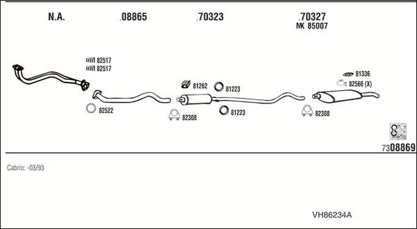 Walker VH86234A - Система выпуска ОГ abcparts.ee