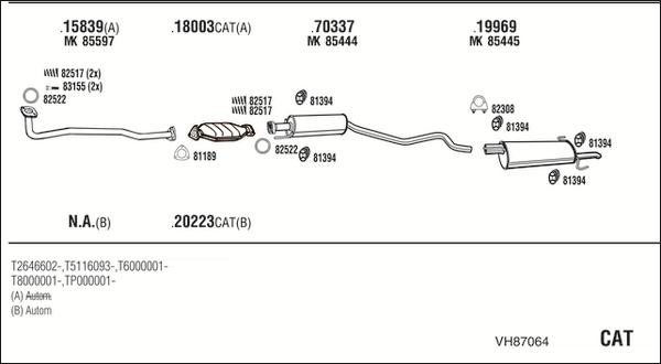Walker VH87064 - Система выпуска ОГ abcparts.ee