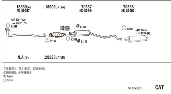 Walker VH87001 - Система выпуска ОГ abcparts.ee