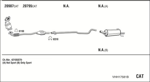 Walker VHH17581B - Система выпуска ОГ abcparts.ee