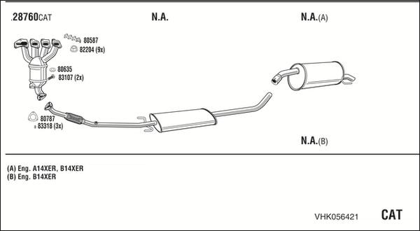 Walker VHK056421 - Система выпуска ОГ abcparts.ee
