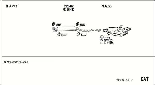 Walker VHK015319 - Система выпуска ОГ abcparts.ee