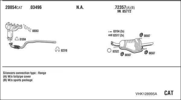 Walker VHK128995A - Система выпуска ОГ abcparts.ee