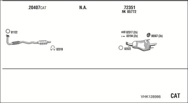 Walker VHK128986 - Система выпуска ОГ abcparts.ee